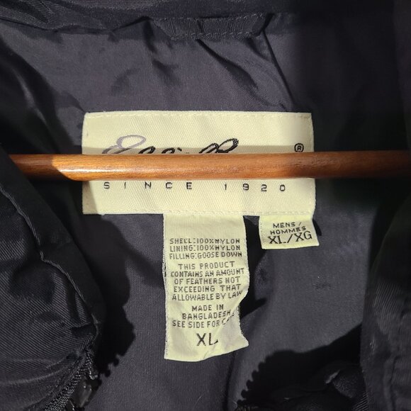 Eddie Bauer Down Fill Men's Black Full Zip XL Puffer Vest - Picture 4 of 4